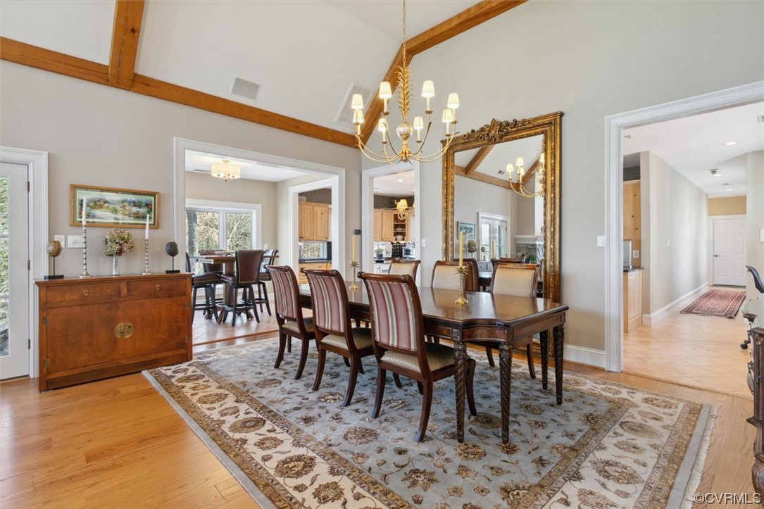 6401 Conservancy Road Williamsburg, VA 23185 - Photo 9 of 50 Beamed Cathedral Ceiling in Dining Room