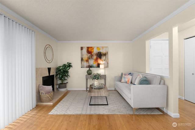 a living room with furniture and a couch