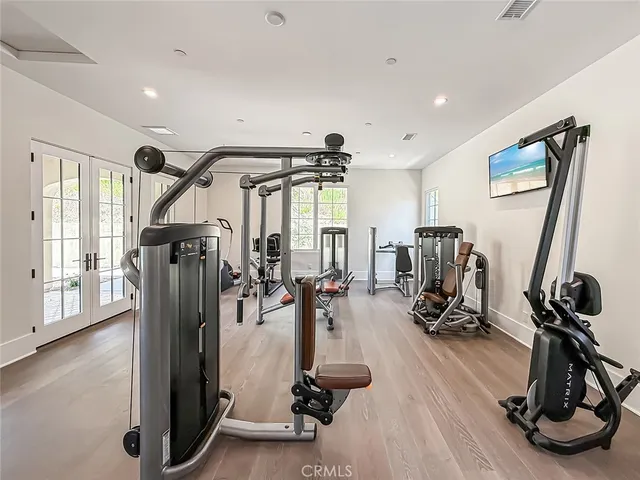 a view of a balcony with a door