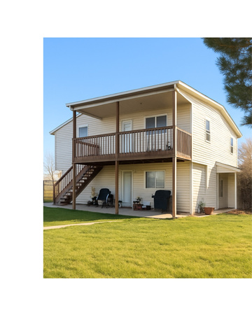 665 Molen Road Ferron, UT 84523 - Photo 12 of 21 Rear view of property with stairway, a patio area, a lawn, and a deck