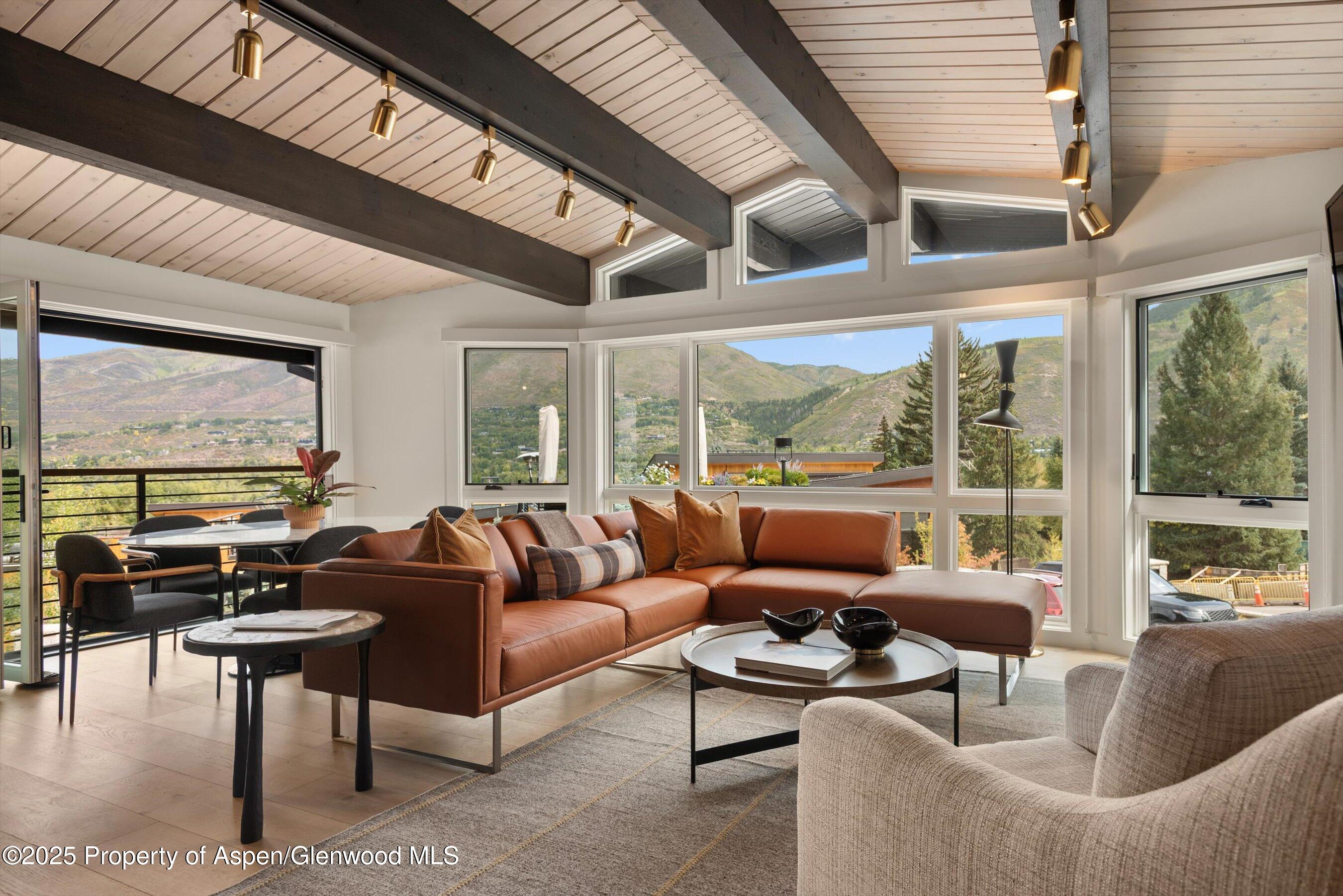 809 South Aspen Street, Unit 2 Aspen, CO 81611 - Photo 5 of 25 a living room with patio furniture and a large window
