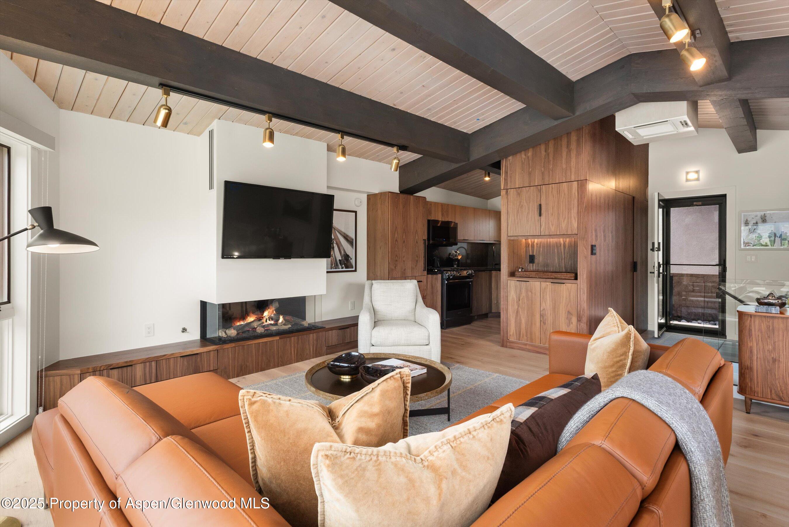 809 South Aspen Street, Unit 2 Aspen, CO 81611 - Photo 8 of 25 a living room with furniture and a flat screen tv