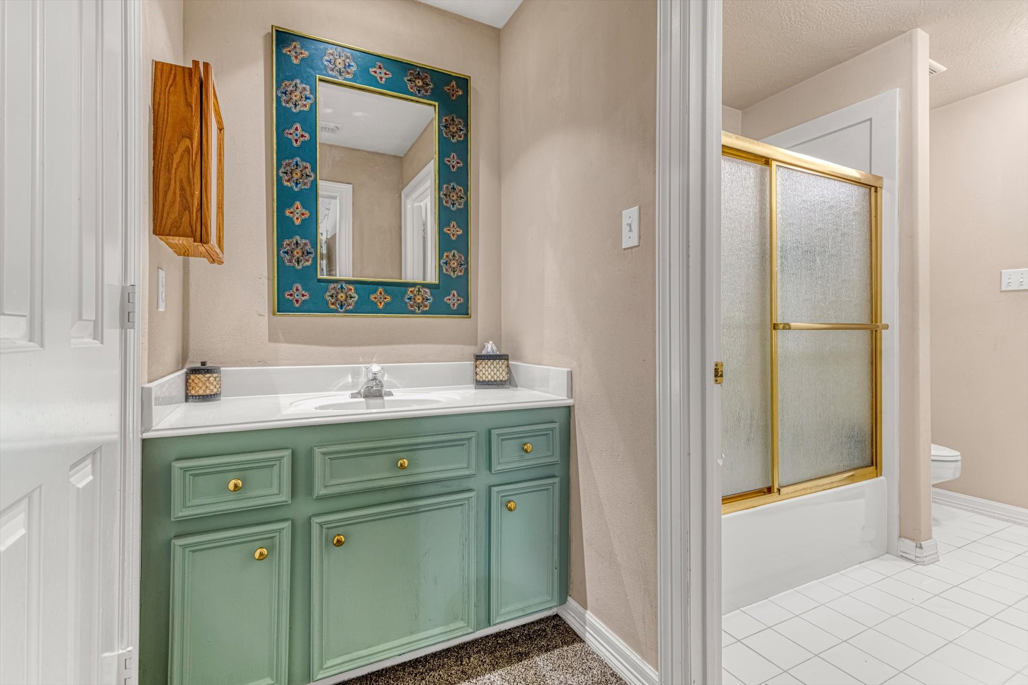 18422 Bivens Bend Spring, TX 77379 - Photo 40 of 50 a bathroom with a double vanity sink and a mirror
