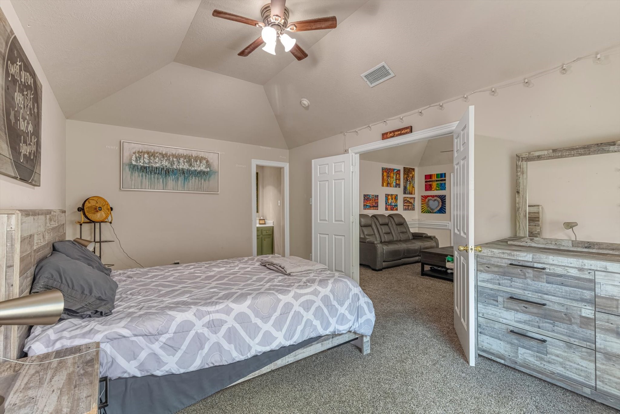 18422 Bivens Bend Spring, TX 77379 - Photo 41 of 50 a bedroom with a bed and ceiling fan