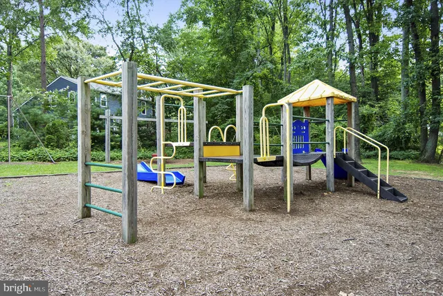 a view of outdoor space with garden and trees