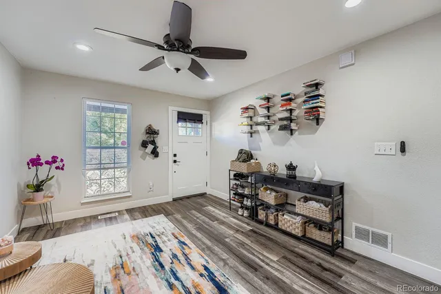 a bedroom with furniture