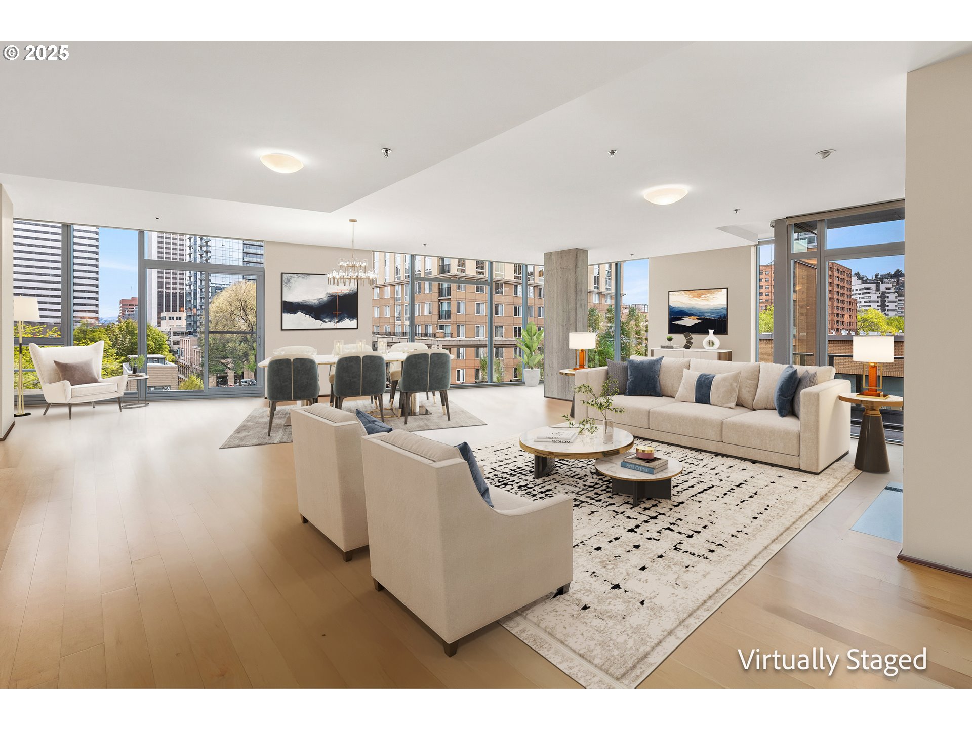 1221 Southwest 10th Avenue, Unit 505 Portland, OR 97205 - Photo 2 of 41 a living room with furniture and a large window