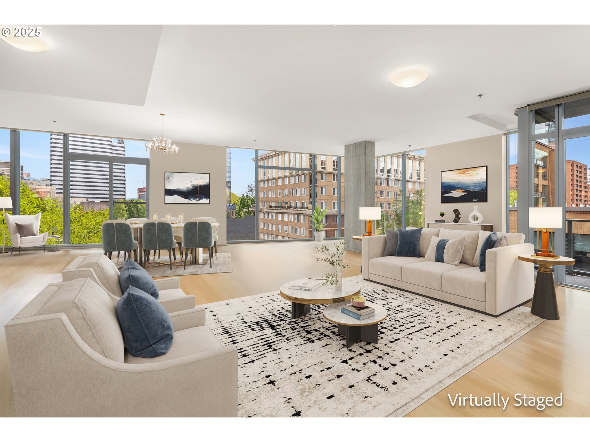 1221 Southwest 10th Avenue, Unit 505 Portland, OR 97205 - Photo 4 of 41 a living room with furniture large window and a table