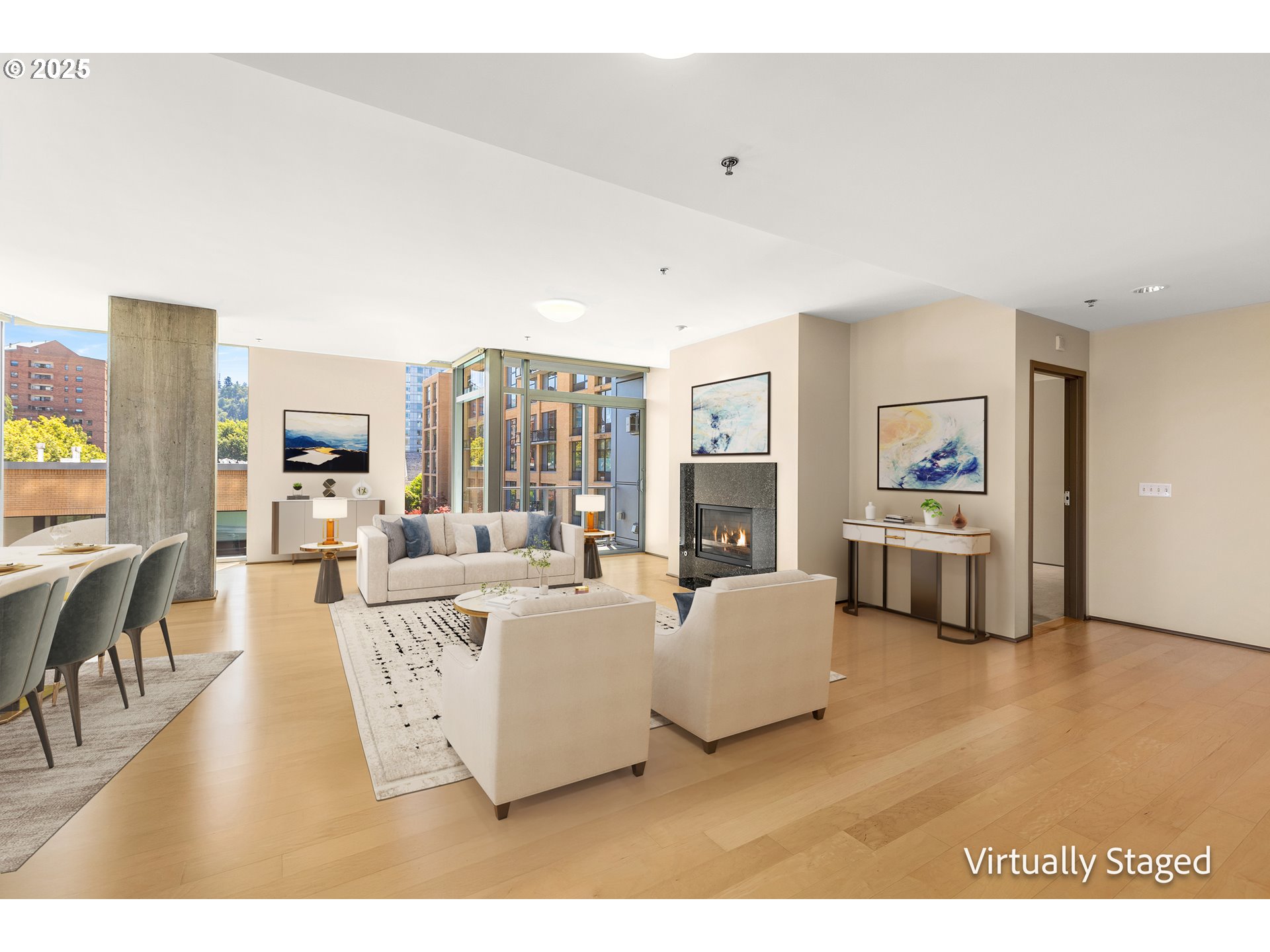 1221 Southwest 10th Avenue, Unit 505 Portland, OR 97205 - Photo 9 of 41 a living room with furniture and a flat screen tv