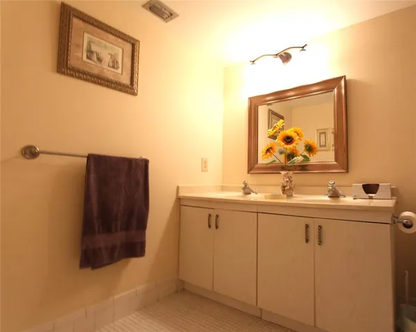 a bathroom with a sink and mirror