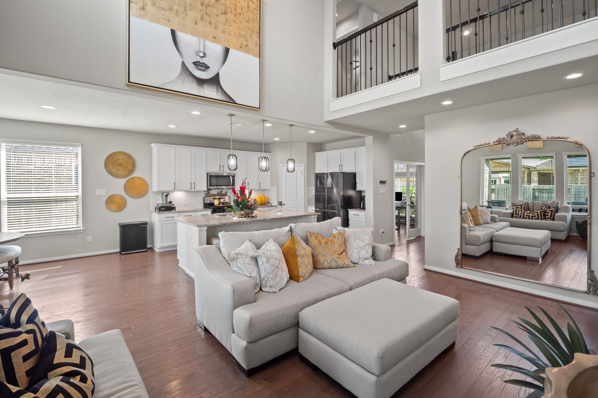 82 Indian Wells Drive Manvel, TX 77578 - Photo 7 of 30 a living room with furniture and kitchen view
