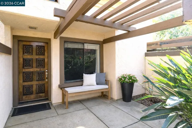 a house with a bench