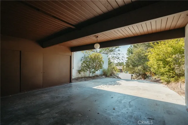 a view of a pathway of a building