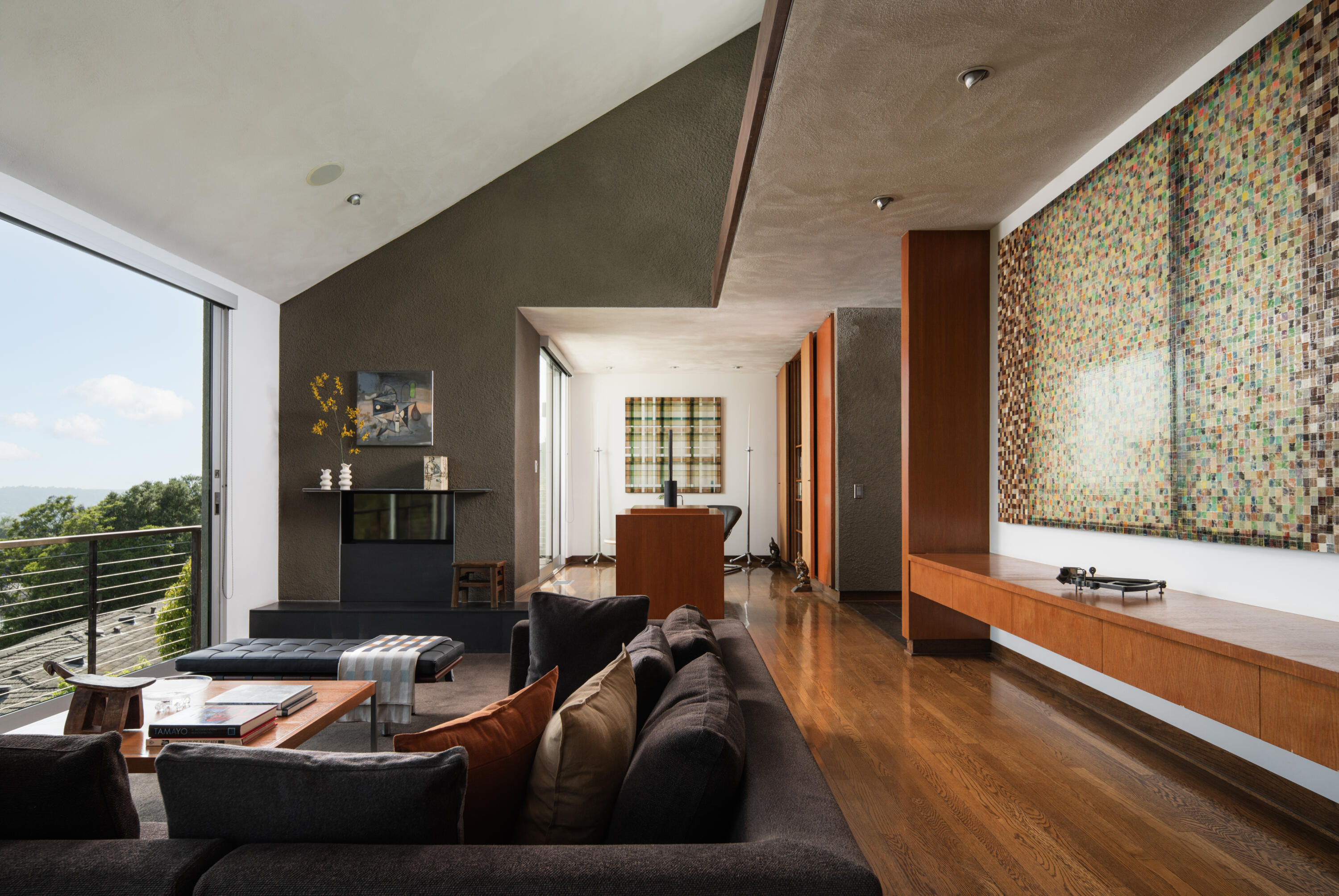 1944 Eucalyptus Hill Road Santa Barbara, CA 93108 - Photo 3 of 38 a living room with furniture and large windows