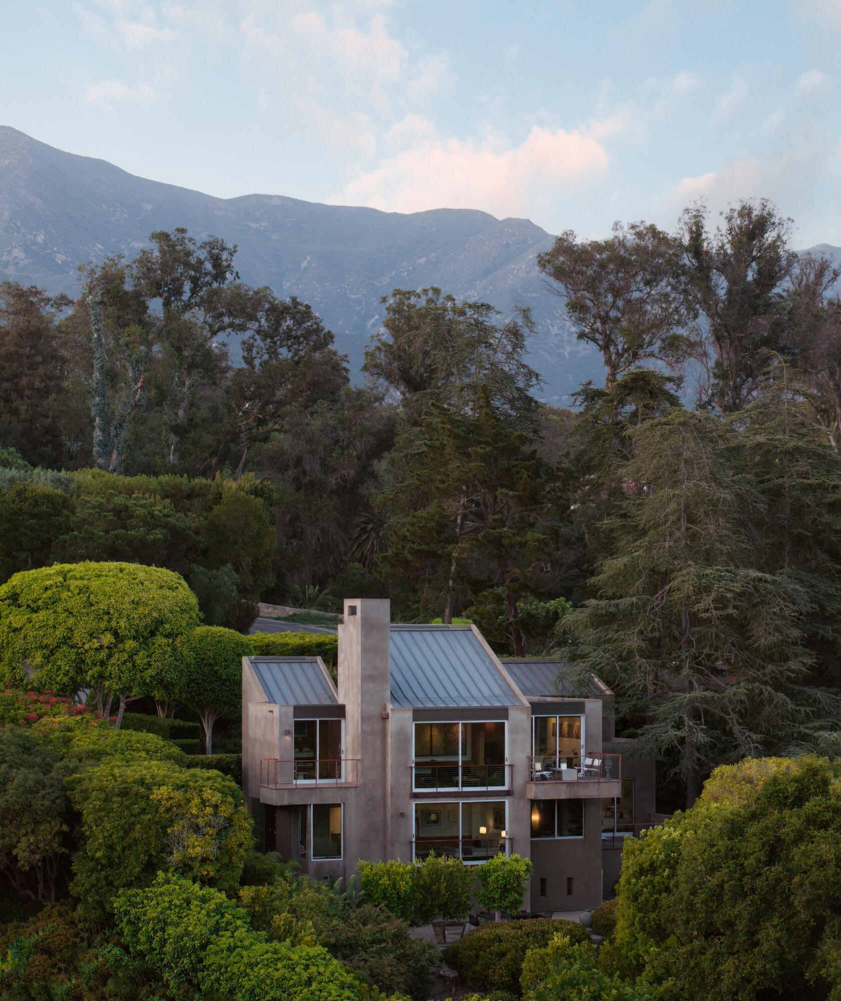 1944 Eucalyptus Hill Road Santa Barbara, CA 93108 - Photo 36 of 38 an aerial view of a house next to a yard