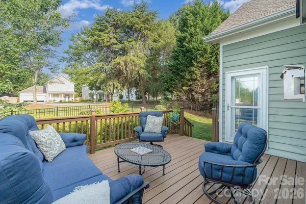 a view of a terrace with sitting area