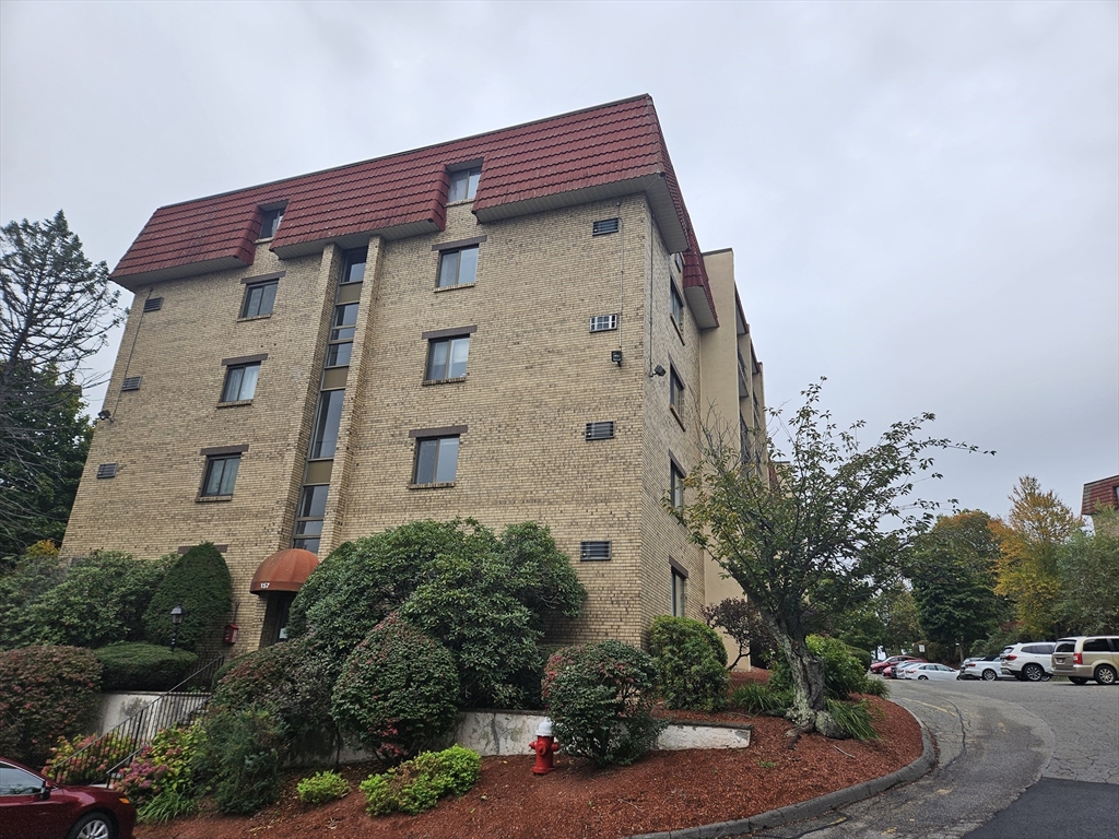 a front view of a building