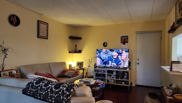a living room with furniture a couch and a flat screen tv