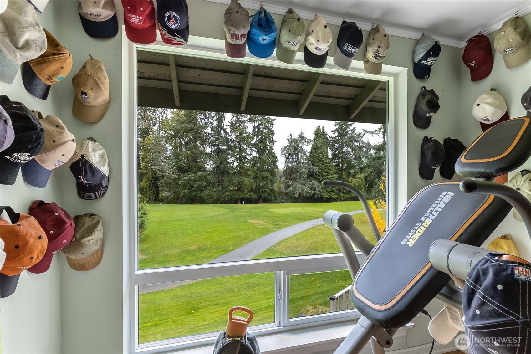 6524 Northeast 171st Place Kenmore, WA 98028 - Photo 28 of 35 a view of a room with gym equipment and floor to ceiling window