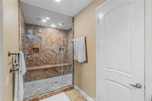 a bathroom with a shower