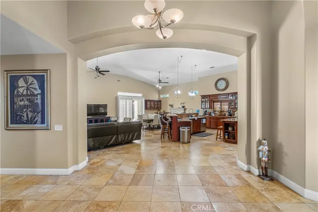 a view of a dining area with furniture