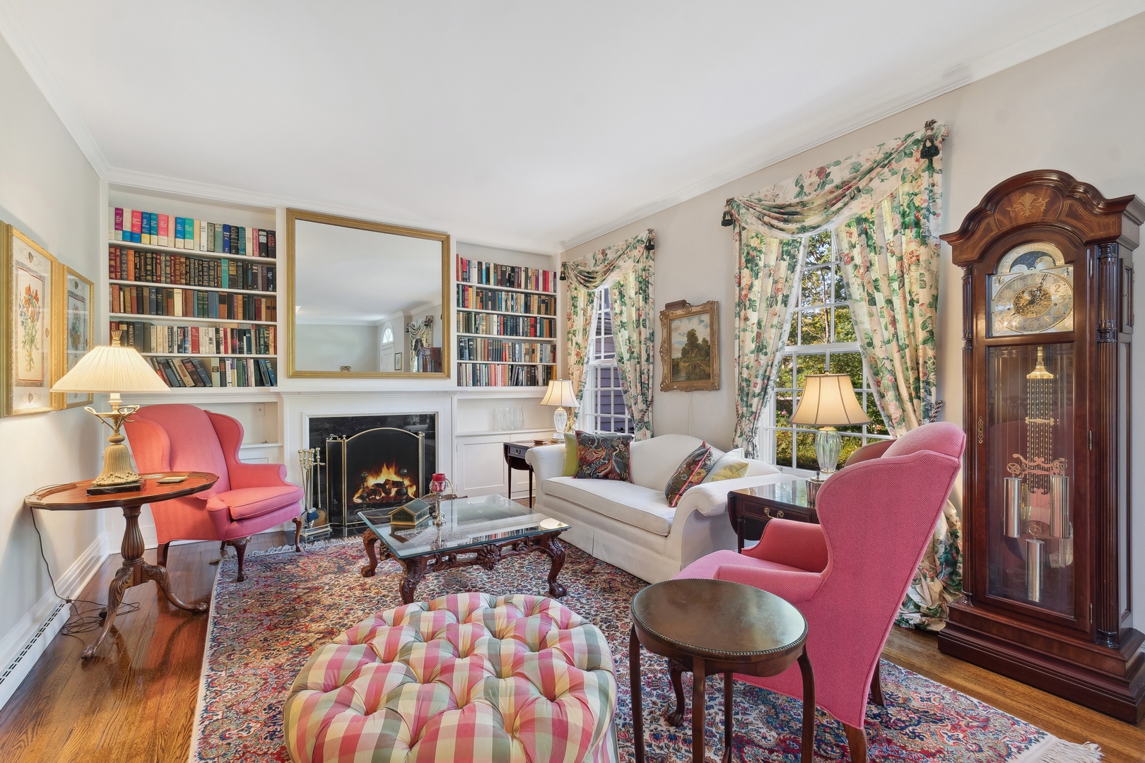 451 North Green Bay Road Lake Forest, IL 60045 - Photo 3 of 24 a living room with furniture a rug and a fireplace