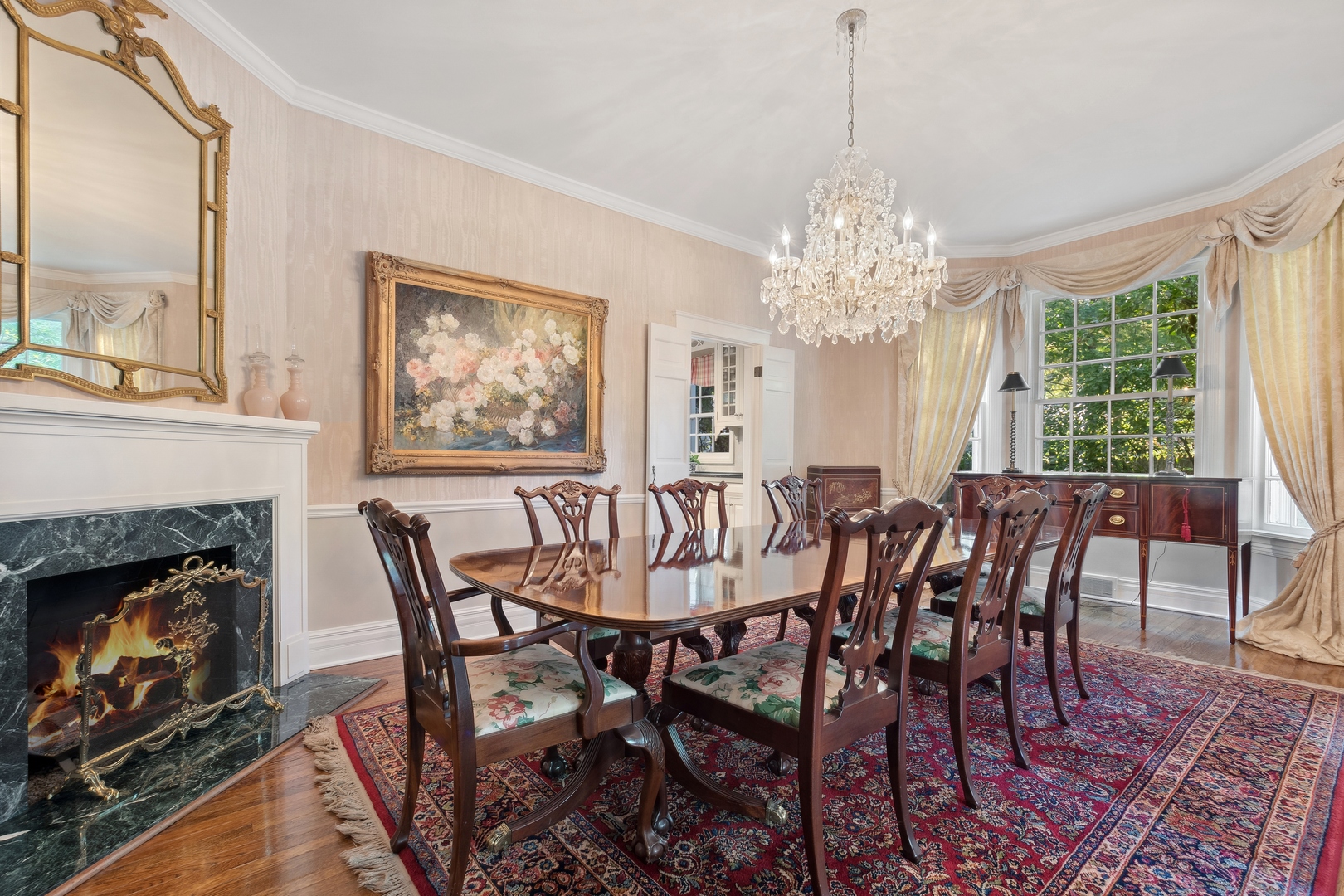 451 North Green Bay Road Lake Forest, IL 60045 - Photo 5 of 24 a view of a dining room with furniture window and wooden floor