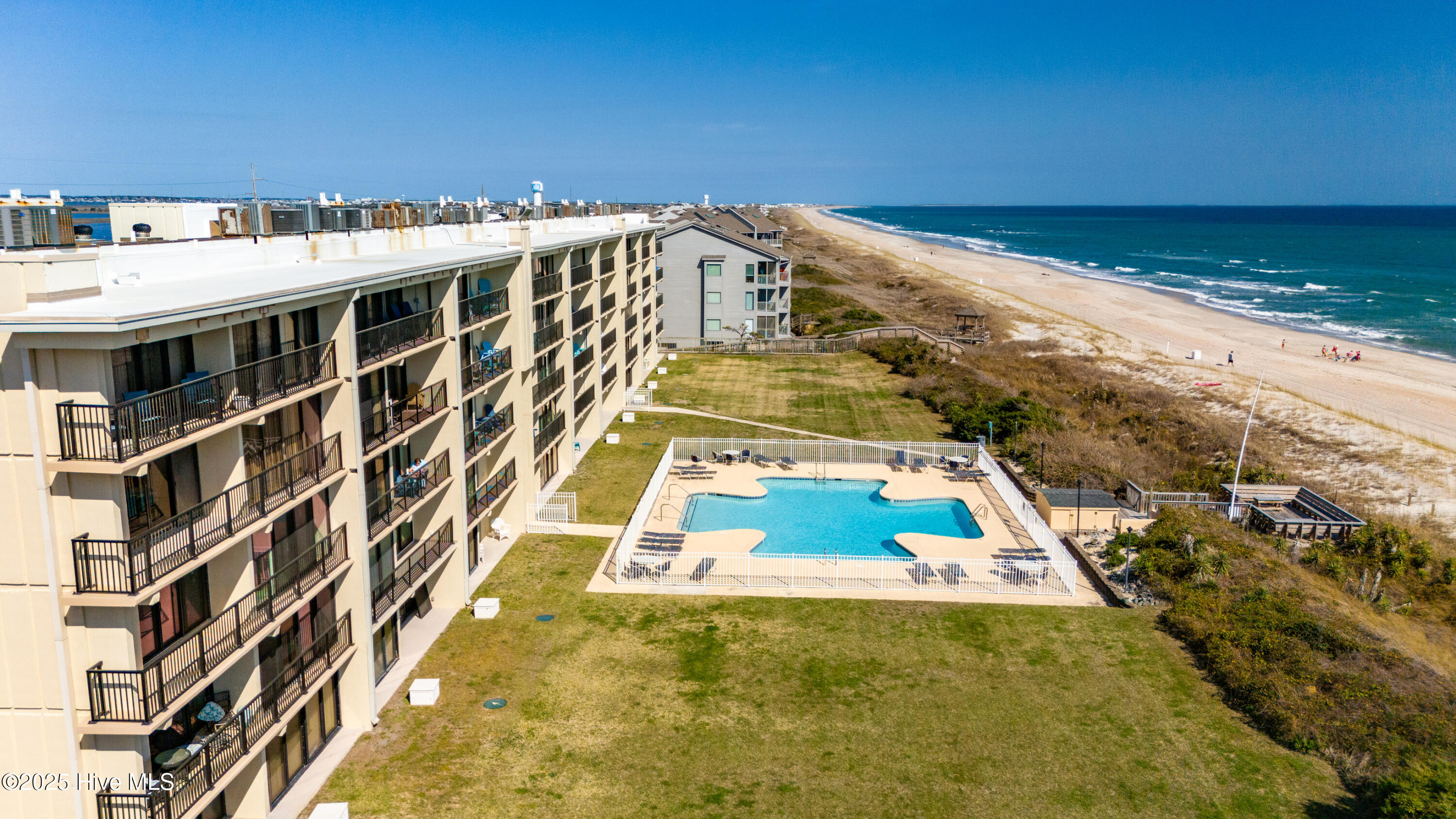 2305 West Fort Macon Road, Unit 207 Atlantic Beach, NC 28512 - Photo 28 of 43 Aerial Pool and Ocean View
