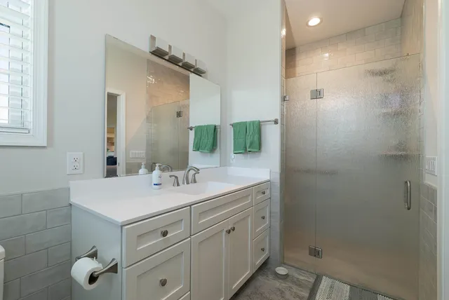 a view of a swimming pool with a lake view