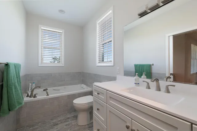 a view of a swimming pool with a mountain