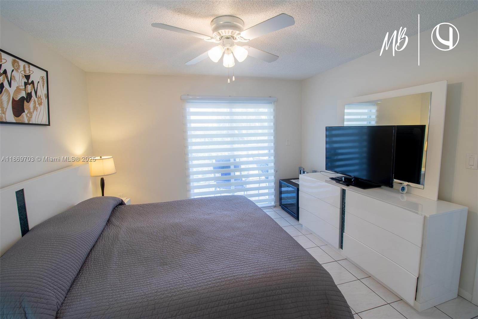 17801 North Bay Road, Unit 410 Sunny Isles Beach, FL 33160 - Photo 18 of 24 a bedroom with a bed and a flat screen tv