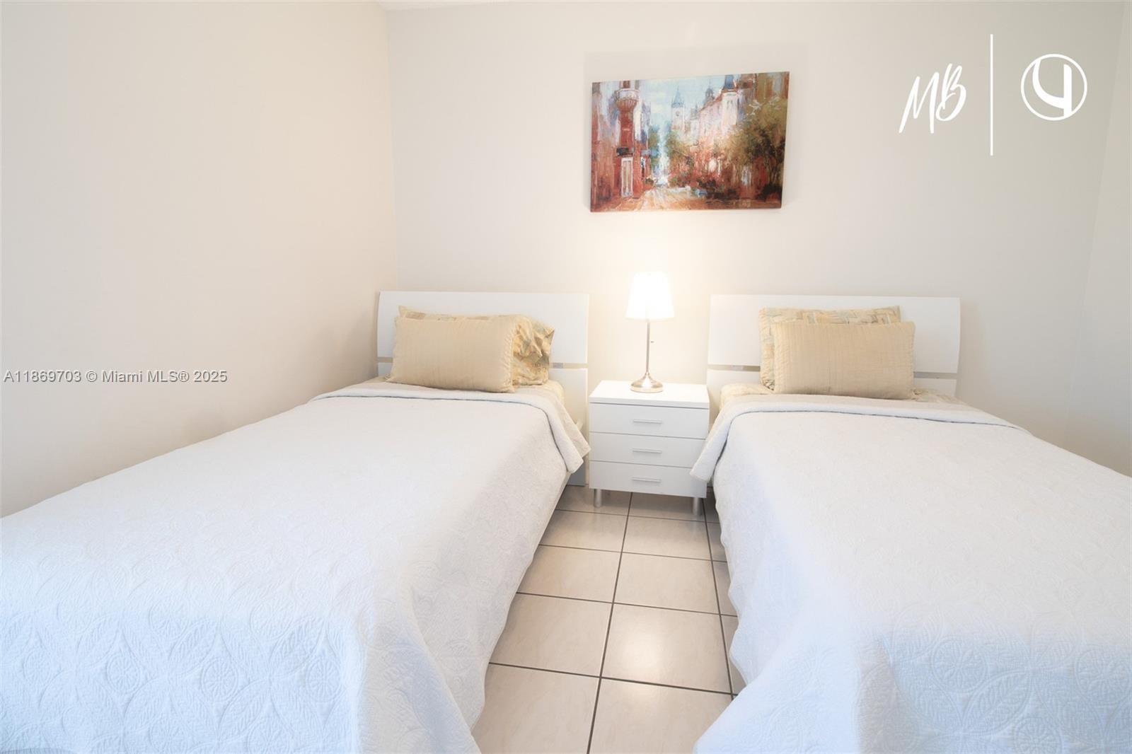 17801 North Bay Road, Unit 410 Sunny Isles Beach, FL 33160 - Photo 20 of 24 a bedroom with a bed and a wall painting