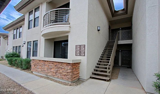 front view of a house with a door