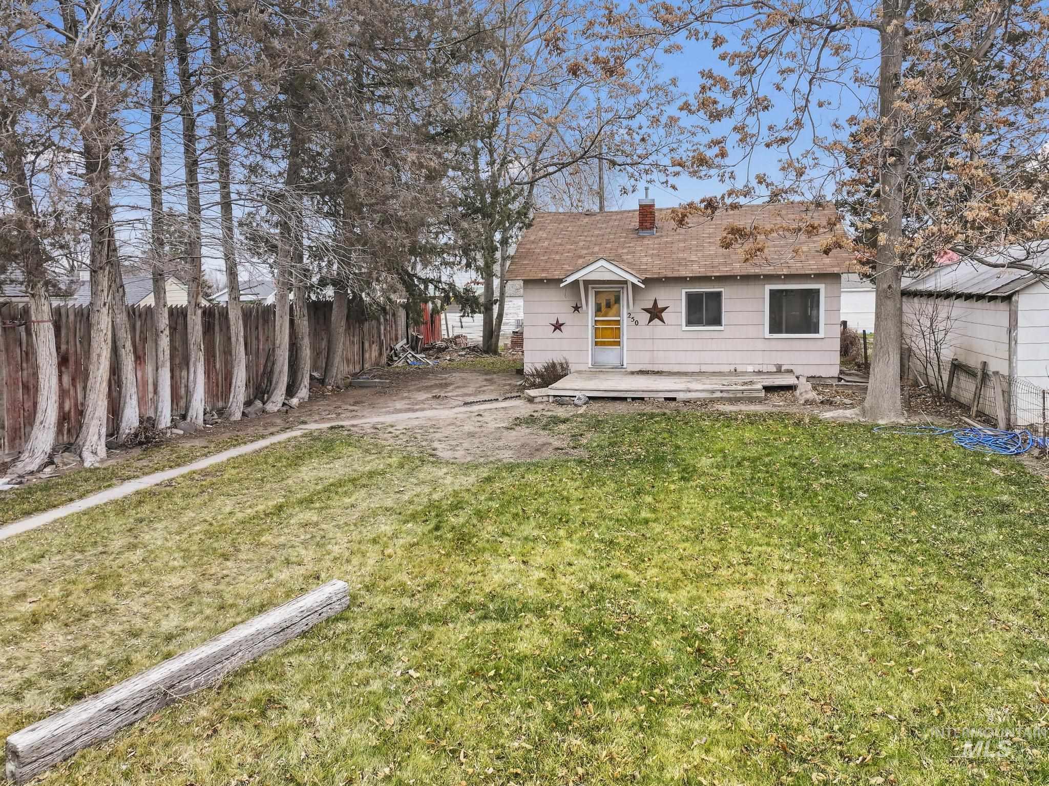 250 Elm Street Twin Falls, ID 83301 - Photo 1 of 28 Rear view of property with a fenced backyard, a chimney, and a shingled roof
