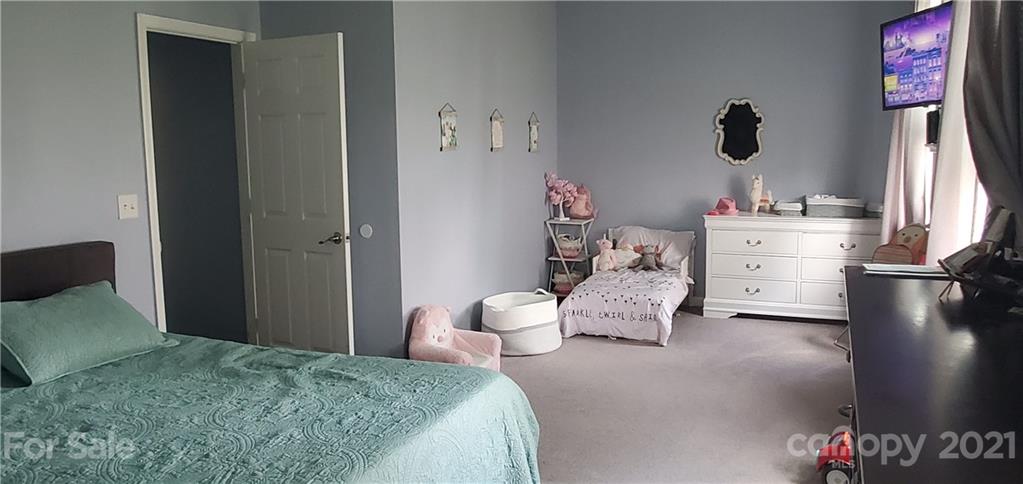 96 Catawba River Road Fletcher, NC 28732 - Photo 11 of 20 a bedroom with a bed and a chandelier