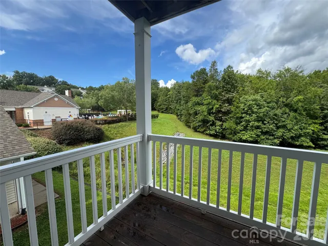 a balcony with street view