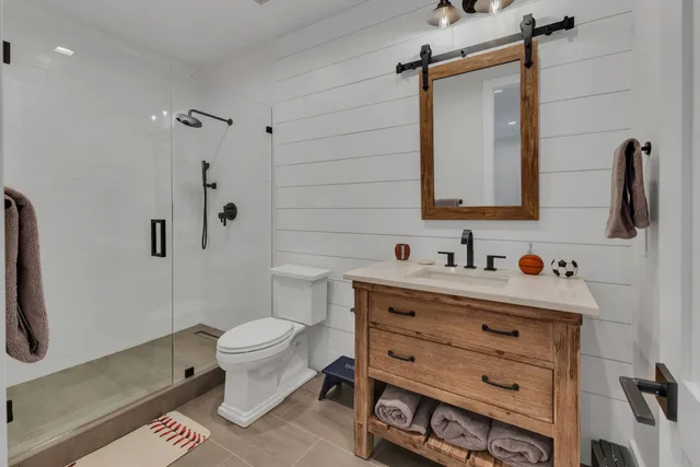 an aerial view of a house