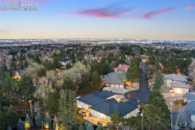 an aerial view of a city