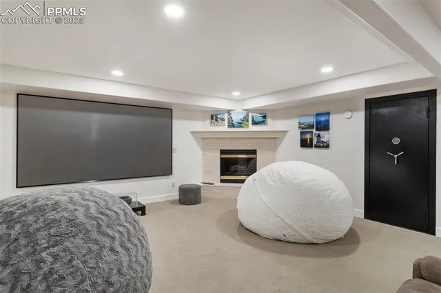 a view of a livingroom with a fireplace