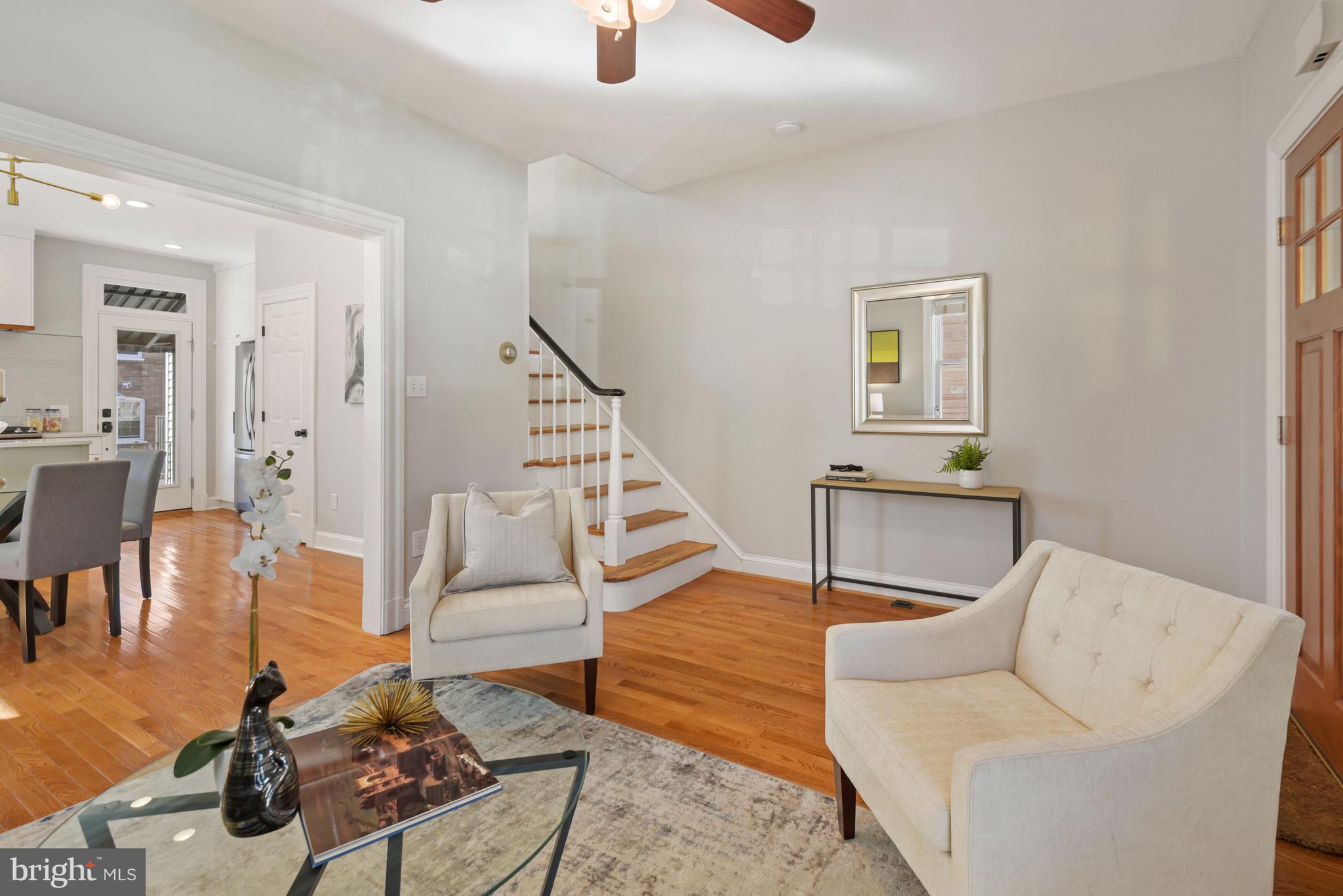514 Tuckerman Street Northwest Washington, DC 20011 - Photo 6 of 30 Living room opens to dining area & upstairs