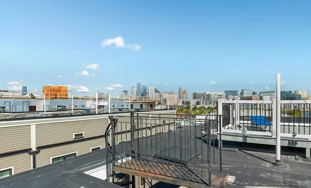 a view of a city from a balcony