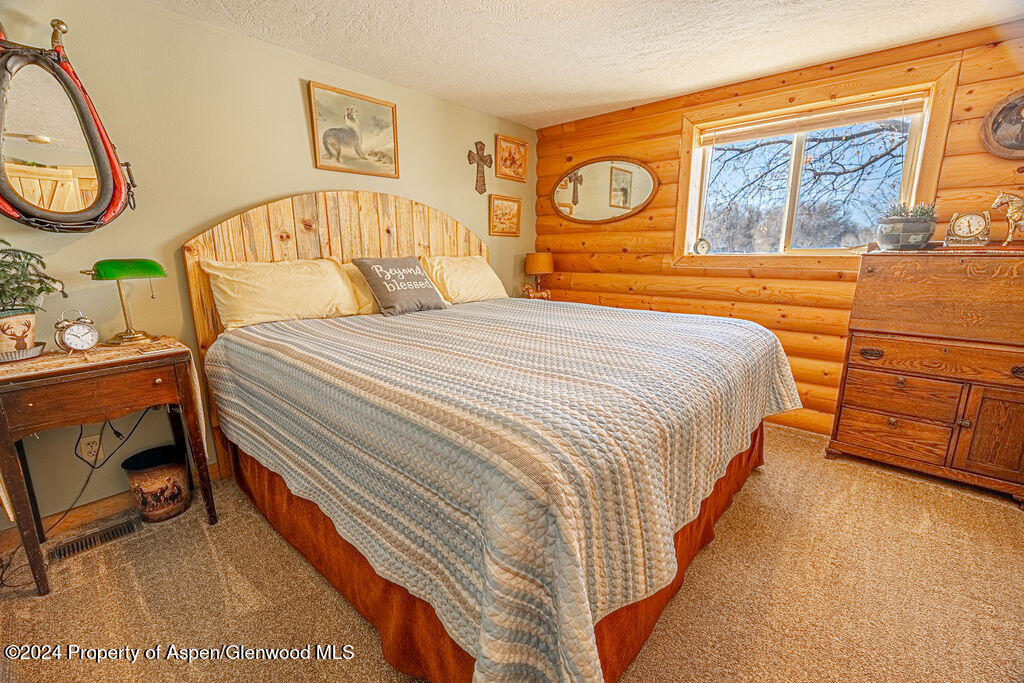 1020 Thompson Way Craig, CO 81625 - Photo 30 of 92 a bedroom with a bed a dresser with potted plants on the wall and dresser