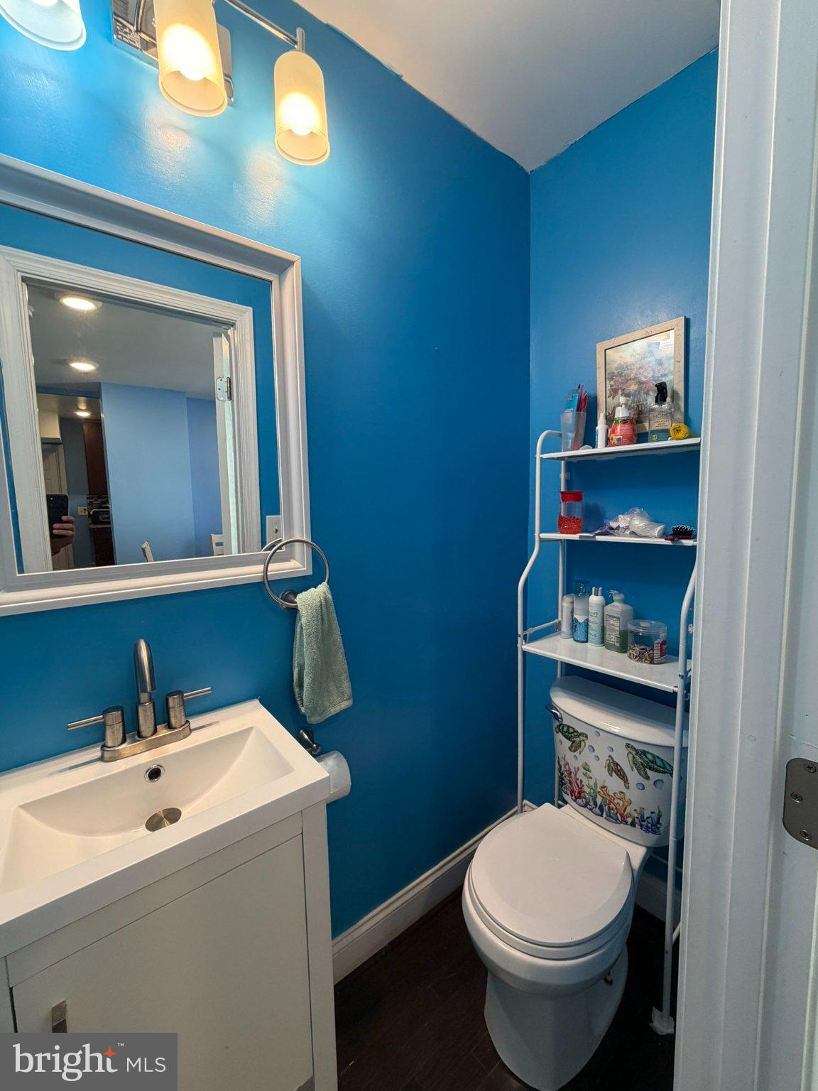 203 Sollers Point Road Dundalk, MD 21222 - Photo 7 of 16 Vibrant blue oasis in a cozy bath.