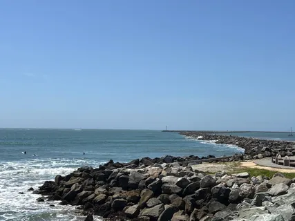 a view of ocean view and beach