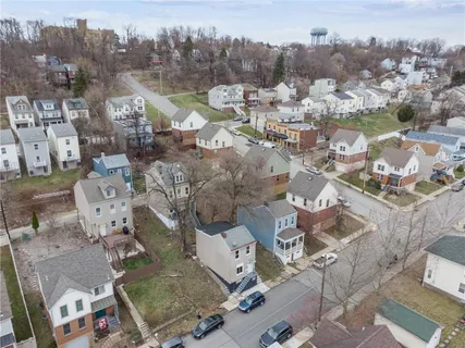 an aerial view of a city