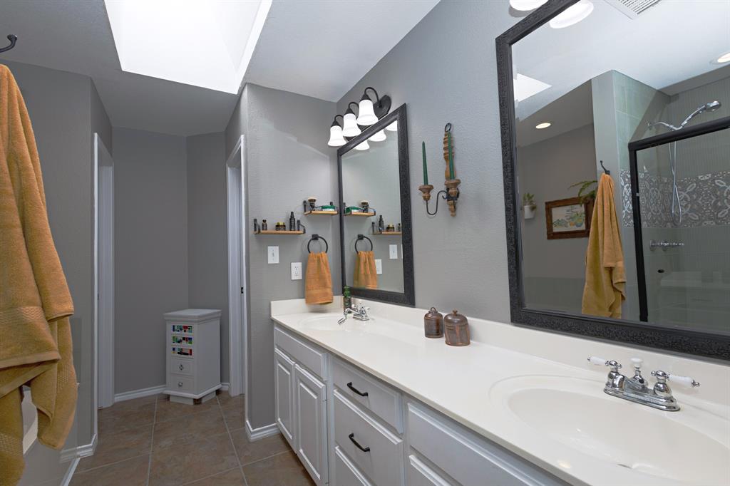 13508 Deussen Road Ponder, TX 76259 - Photo 31 of 40 a bathroom with a double vanity sink and a mirror