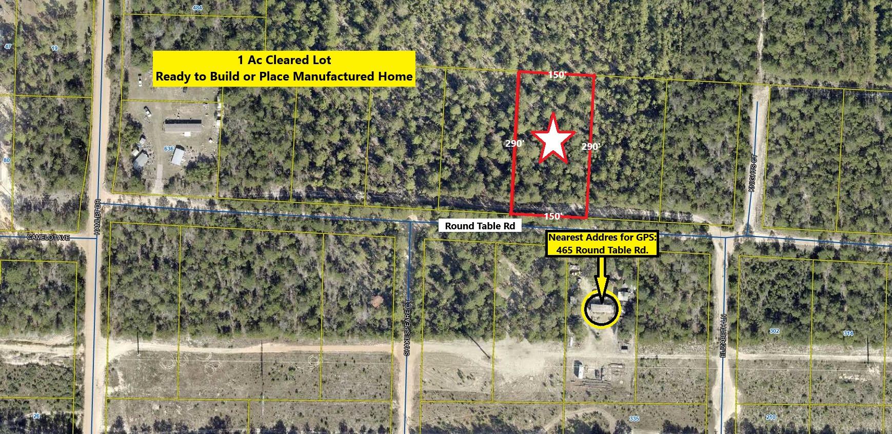 1-ac Round Table Road DeFuniak Springs, FL 32433 - Photo 2 of 7 Lot 15 Aerial with GPS