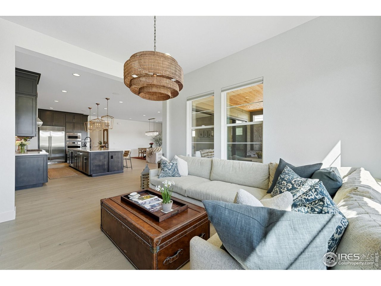 7382 Canyonpoint Road Castle Pines, CO 80108 - Photo 17 of 49 a living room with furniture a table and kitchen view