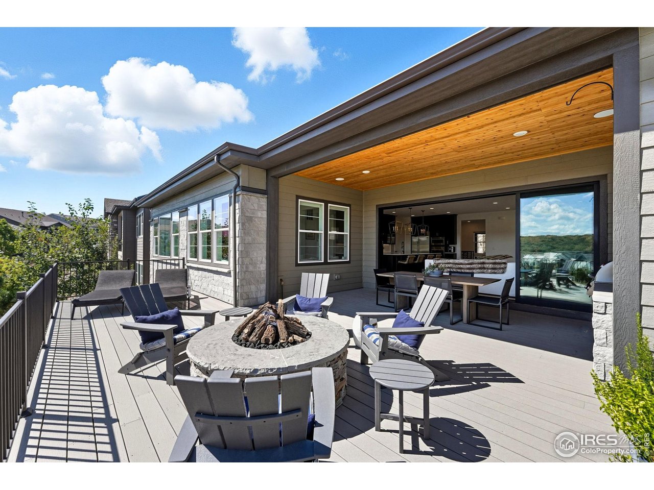 7382 Canyonpoint Road Castle Pines, CO 80108 - Photo 39 of 49 a view of a patio with table and chairs and potted plants