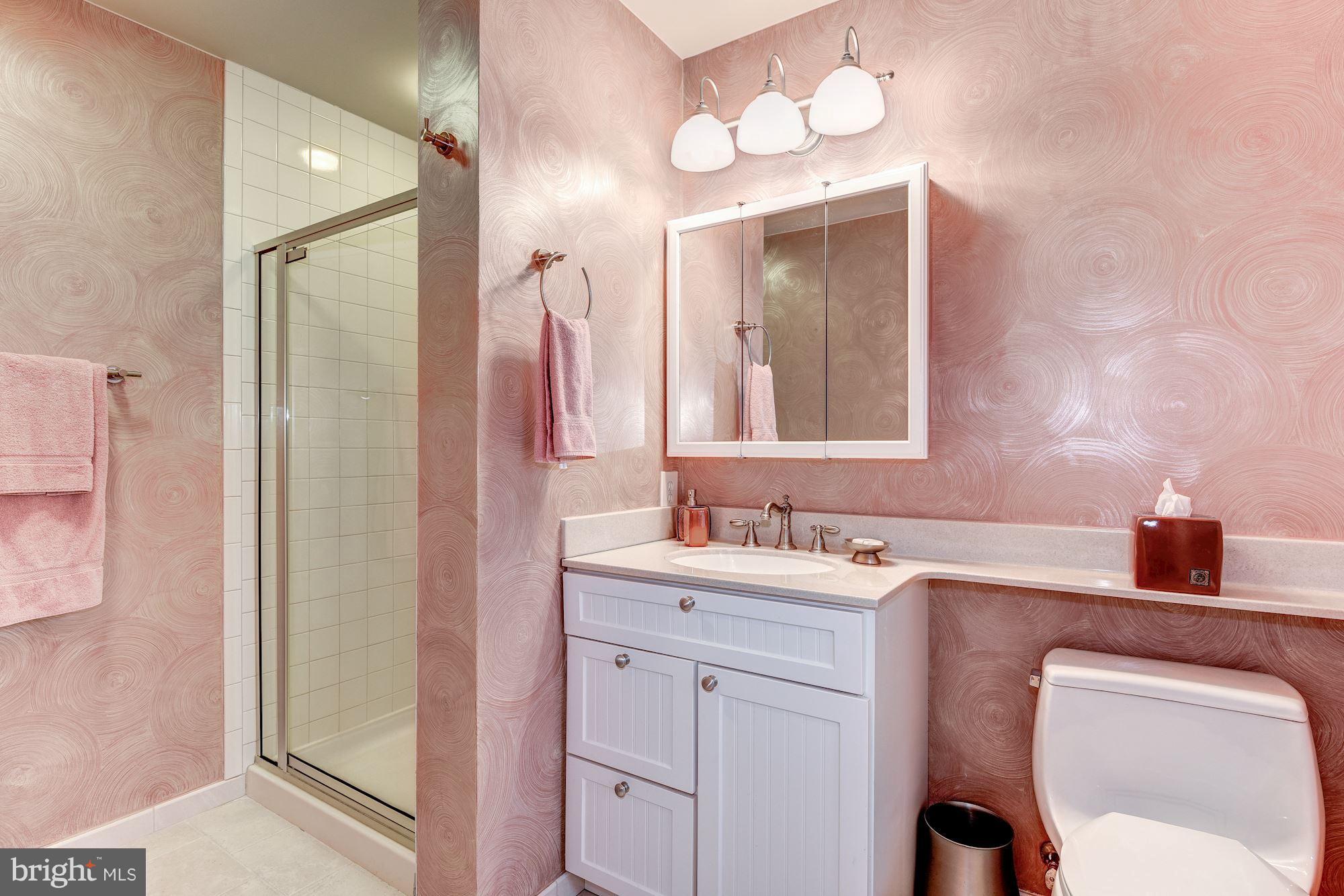 9204 Fall River Lane Potomac, MD 20854 - Photo 21 of 30 a bathroom with a sink vanity and mirror